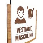 Placa De Sinalização | Vestiário Masculino - Mdf 15x13cm